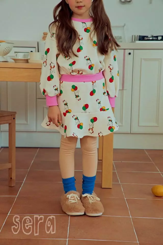 Sera - Korean Children Fashion - #kidsstore - Rabbit Print Skirt Leggings - 9