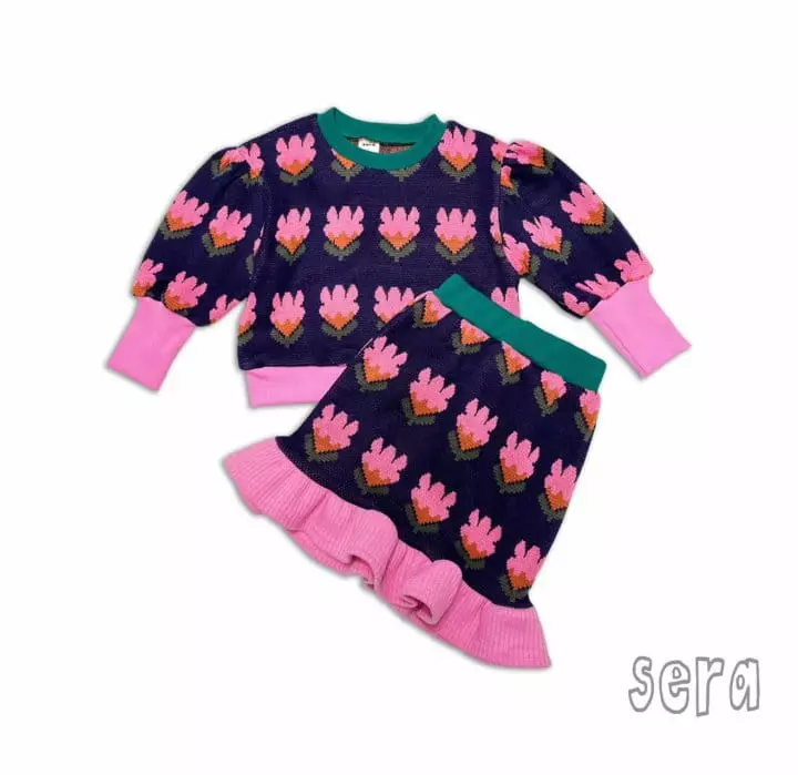 Sera - Korean Children Fashion - #kidzfashiontrend - Tulip Skirt Top Bottom Set - 8