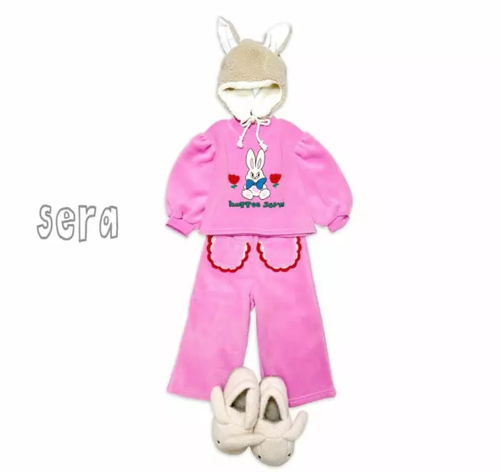 Sera - Korean Children Fashion - #littlefashionista - Rabbit Fleece Top Bottom Set - 12