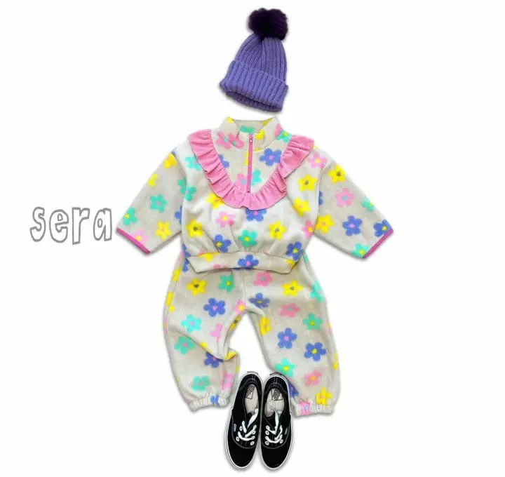 Sera - Korean Children Fashion - #littlefashionista - Zipper Fleece Top Bottom Set - 11