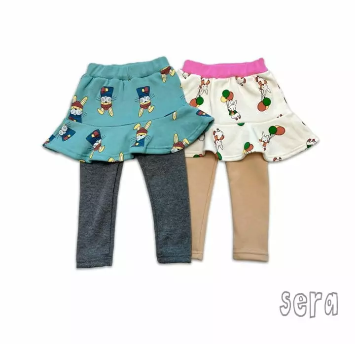 Sera - Korean Children Fashion - #littlefashionista - Rabbit Print Skirt Leggings - 12