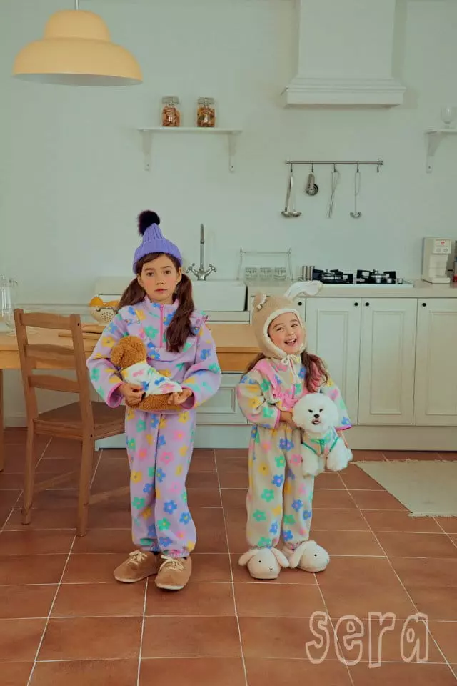 Sera - Korean Children Fashion - #stylishchildhood - Zipper Fleece Top Bottom Set