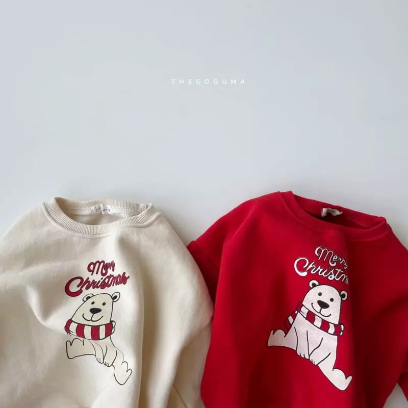 Shinseage Kids - Korean Children Fashion - #kidsshorts - Bear X Mas Sweatshirt