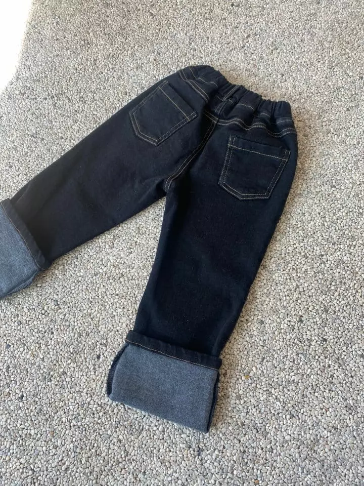 Shurrcca - Korean Children Fashion - #Kfashion4kids - Roll-up Black Jeans - 12