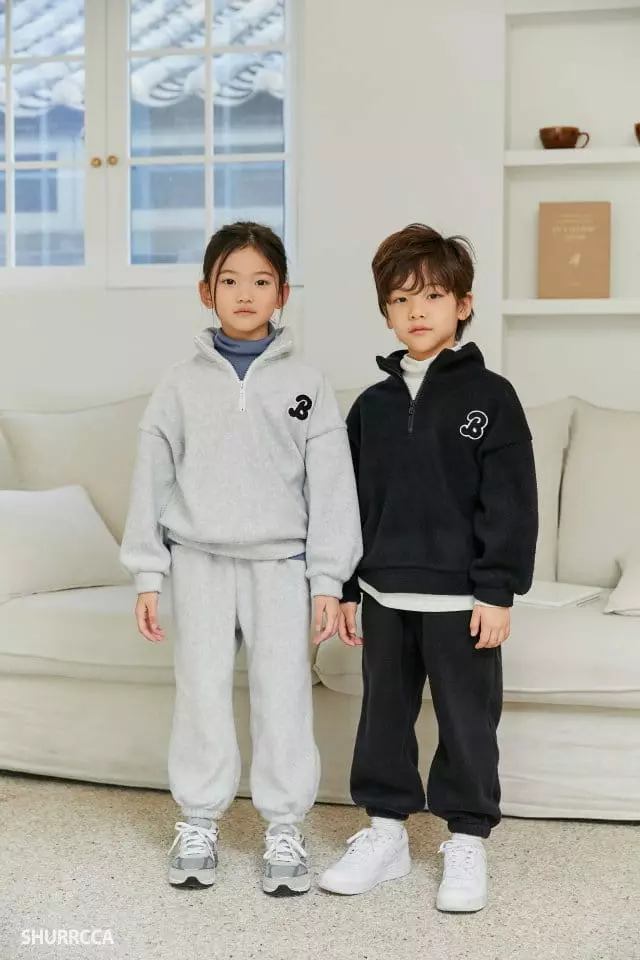 Shurrcca - Korean Children Fashion - #designkidswear - B Half Zip-up