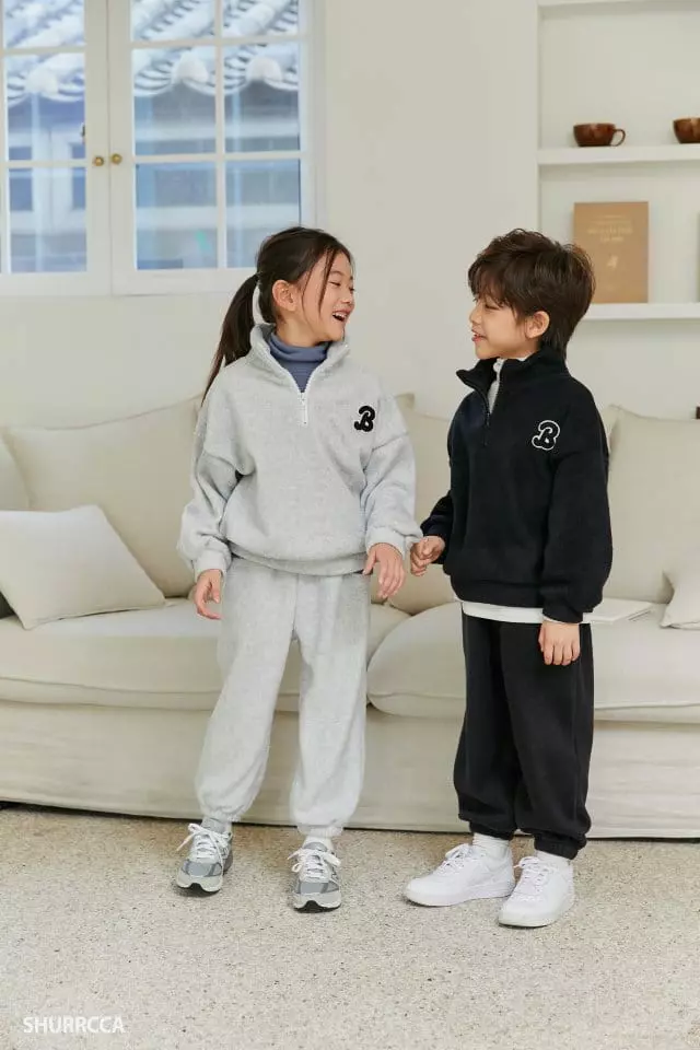 Shurrcca - Korean Children Fashion - #discoveringself - B Half Zip-up - 2