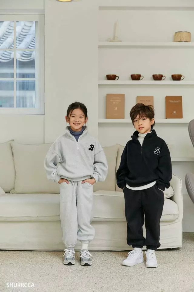 Shurrcca - Korean Children Fashion - #todddlerfashion - B Half Zip-up - 12