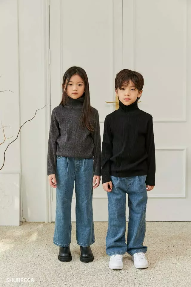 Shurrcca - Korean Children Fashion - #toddlerclothing - Ribn Turtleneck Tee - 11