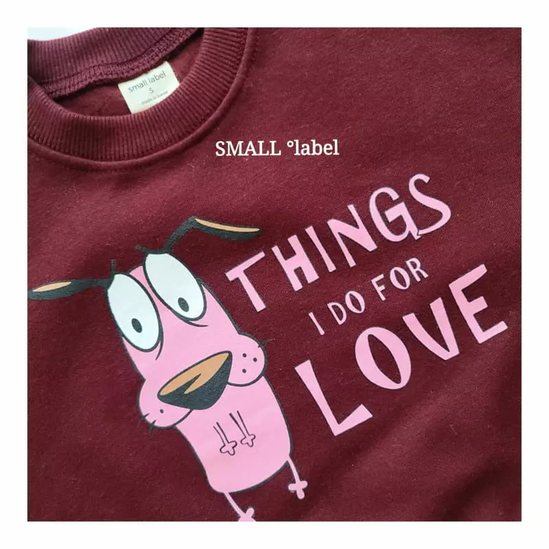 Small Label - Korean Women Fashion - #momslook - Pink Dog Sweatshirt Mom - 6