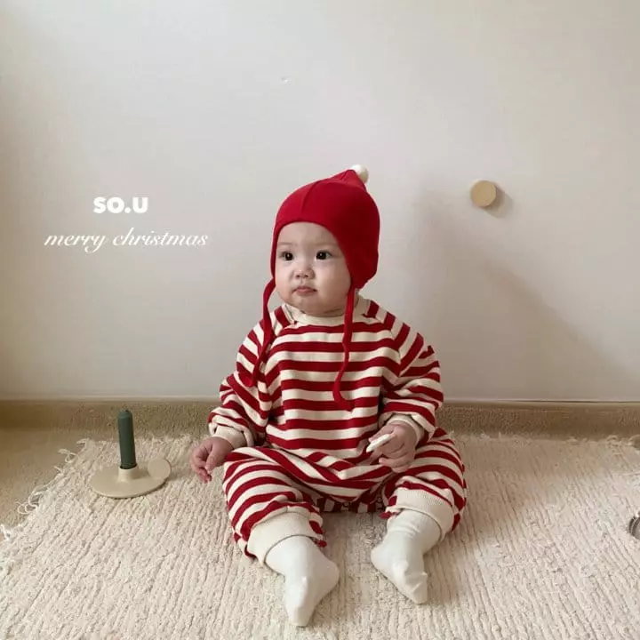 So U - Korean Baby Fashion - #babyboutique - Christmas Stripes Bodysuit - 6