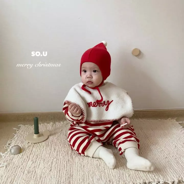 So U - Korean Baby Fashion - #babyboutiqueclothing - Christmas Stripes Bodysuit - 7