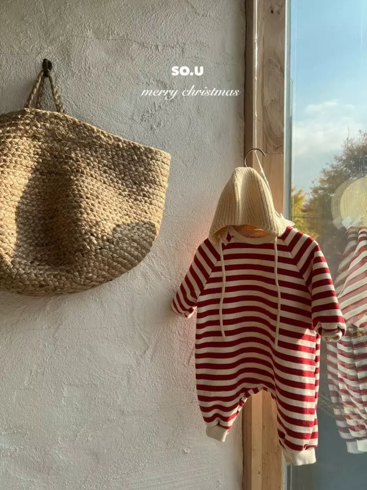 So U - Korean Baby Fashion - #babyfashion - Christmas Stripes Bodysuit - 9