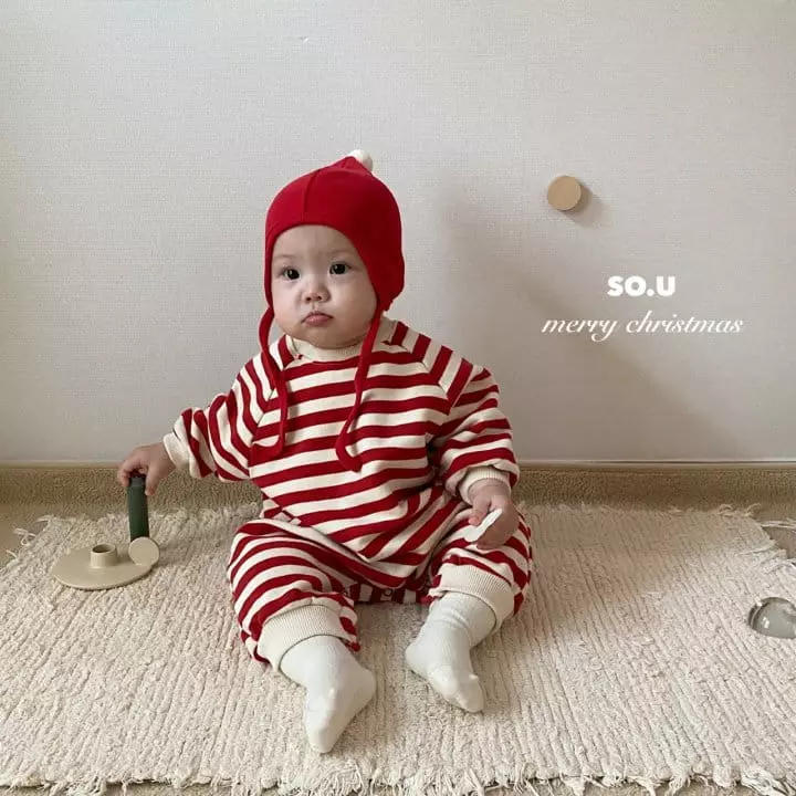 So U - Korean Baby Fashion - #babyfever - Christmas Stripes Bodysuit - 10