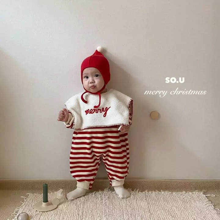 So U - Korean Baby Fashion - #babygirlfashion - Christmas Stripes Bodysuit - 11
