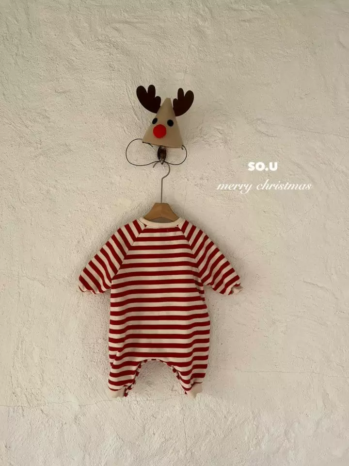 So U - Korean Baby Fashion - #babylifestyle - Christmas Stripes Bodysuit - 12