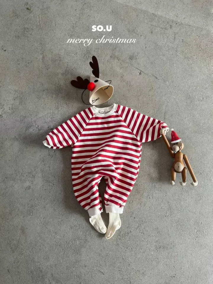 So U - Korean Baby Fashion - #babyoutfit - Christmas Stripes Bodysuit