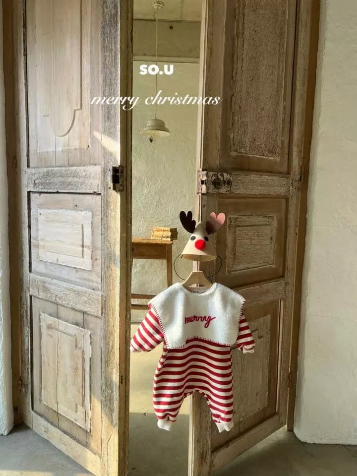 So U - Korean Baby Fashion - #smilingbaby - Christmas Stripes Bodysuit - 5