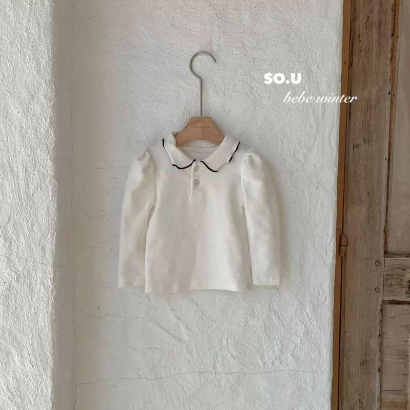 So U - Korean Children Fashion - #childrensboutique - Collar Puff Tee