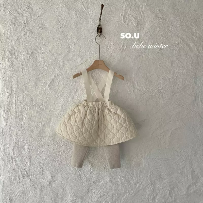 So U - Korean Children Fashion - #designkidswear - Quilting Dungarees Skirt