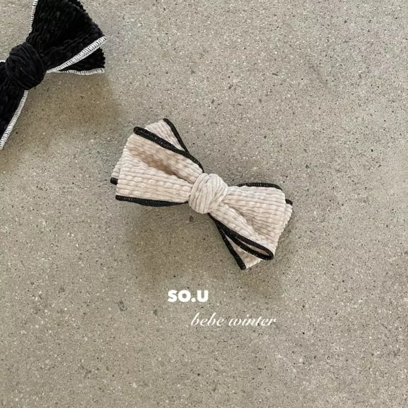 So U - Korean Children Fashion - #designkidswear - Mini Terry Ribbon Hairpin