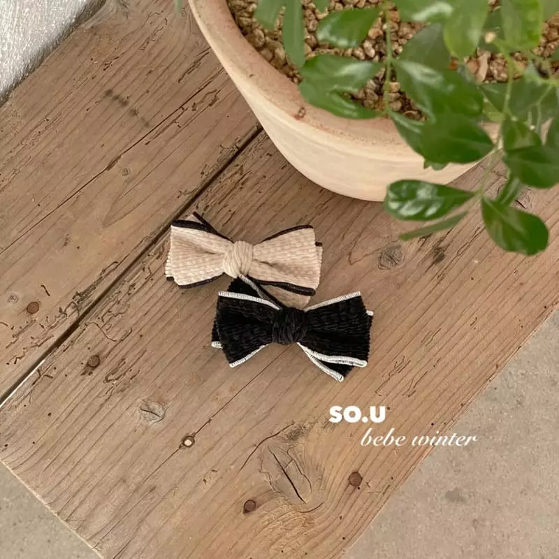 So U - Korean Children Fashion - #fashionkids - Mini Terry Ribbon Hairpin - 3