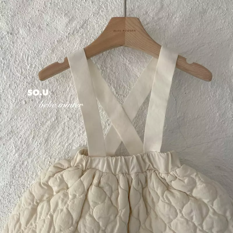 So U - Korean Children Fashion - #littlefashionista - Quilting Dungarees Skirt - 8