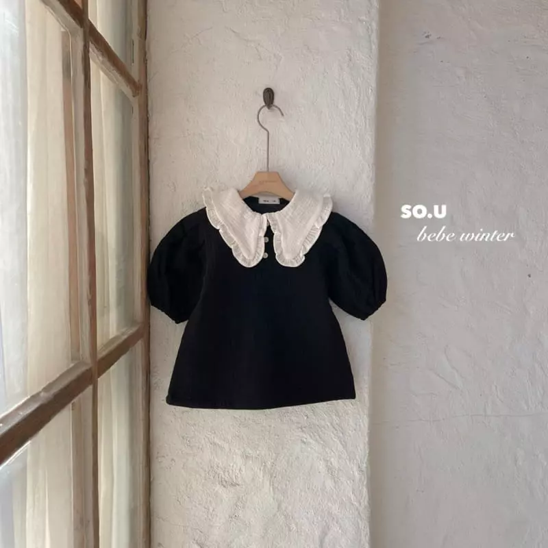 So U - Korean Children Fashion - #prettylittlegirls - Color Collar One-piece - 2