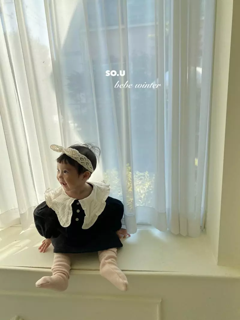 So U - Korean Children Fashion - #todddlerfashion - Color Collar One-piece - 3