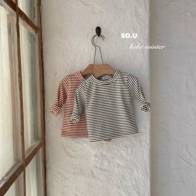 So U - Korean Children Fashion - #toddlerclothing - Bebe Stripes Tee - 3