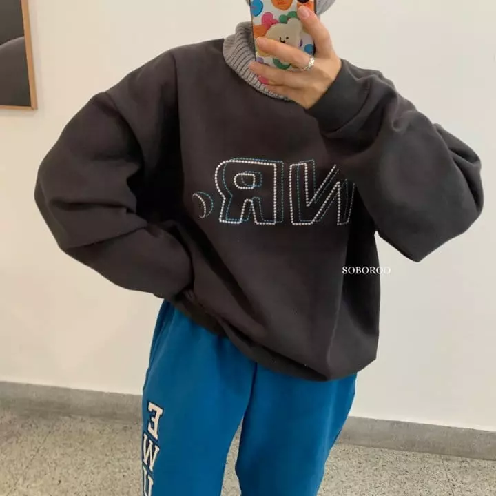 Soboroo - Korean Children Fashion - #discoveringself - Embrodiery Sweatshirt - 6
