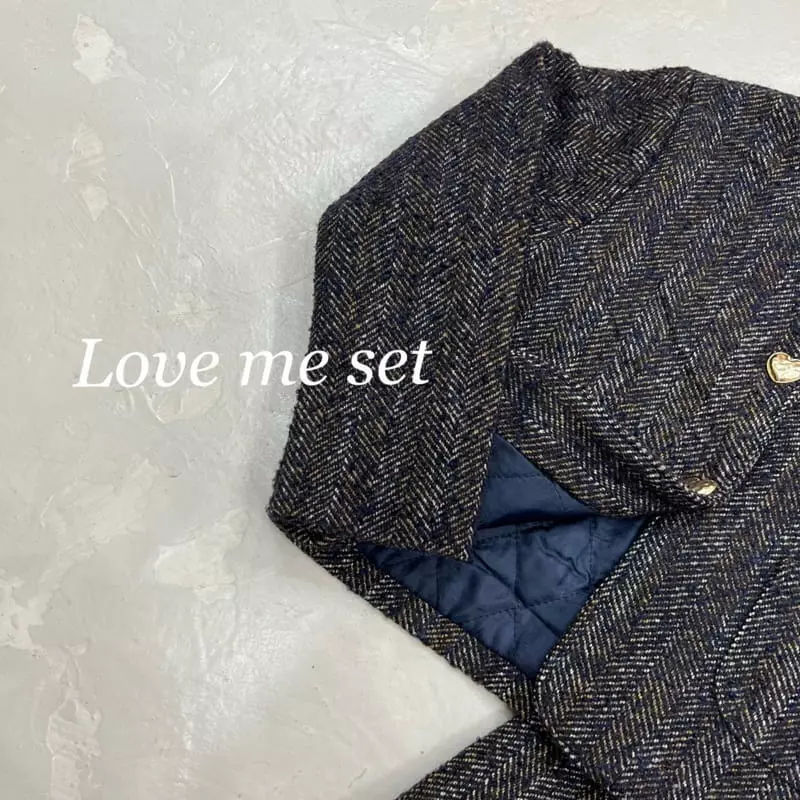 Soye - Korean Children Fashion - #Kfashion4kids - Love Me Herringbone Brown Top Bottom Set - 9