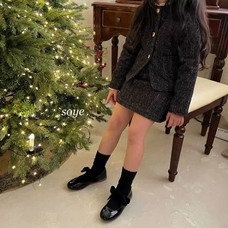 Soye - Korean Children Fashion - #childrensboutique - Love Me Herringbone Brown Top Bottom Set - 2
