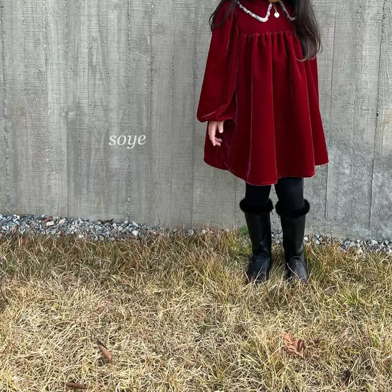 Soye - Korean Children Fashion - #stylishchildhood - Velvet One-piece
