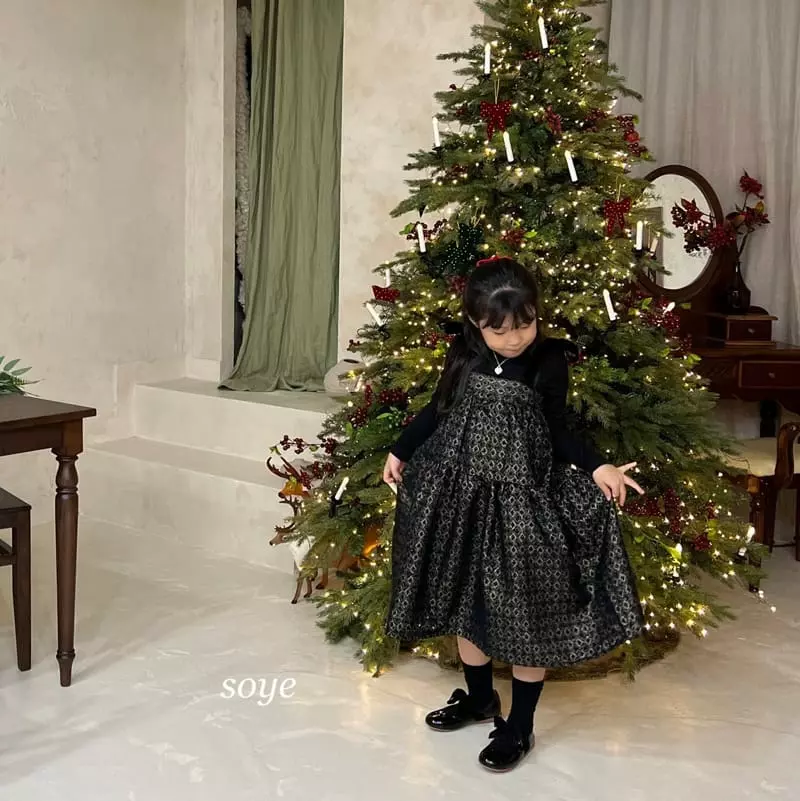 Soye - Korean Children Fashion - #todddlerfashion - Velvet Ribbon One-piece