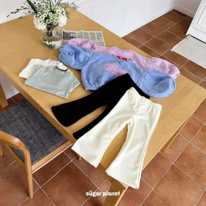 Sugar Planet - Korean Children Fashion - #stylishchildhood - Crop Big Puff Sweatshirt - 4