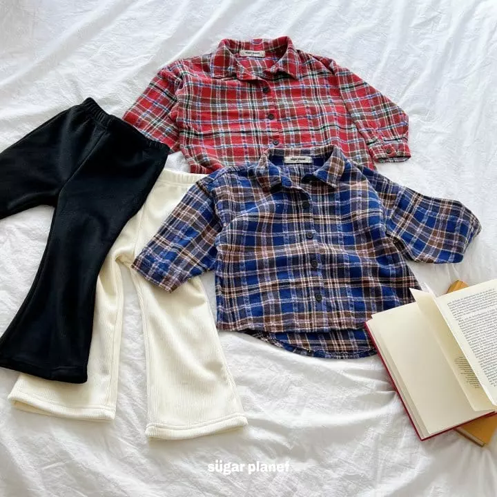 Sugar Planet - Korean Children Fashion - #fashionkids - Tree Check Shirt - 9