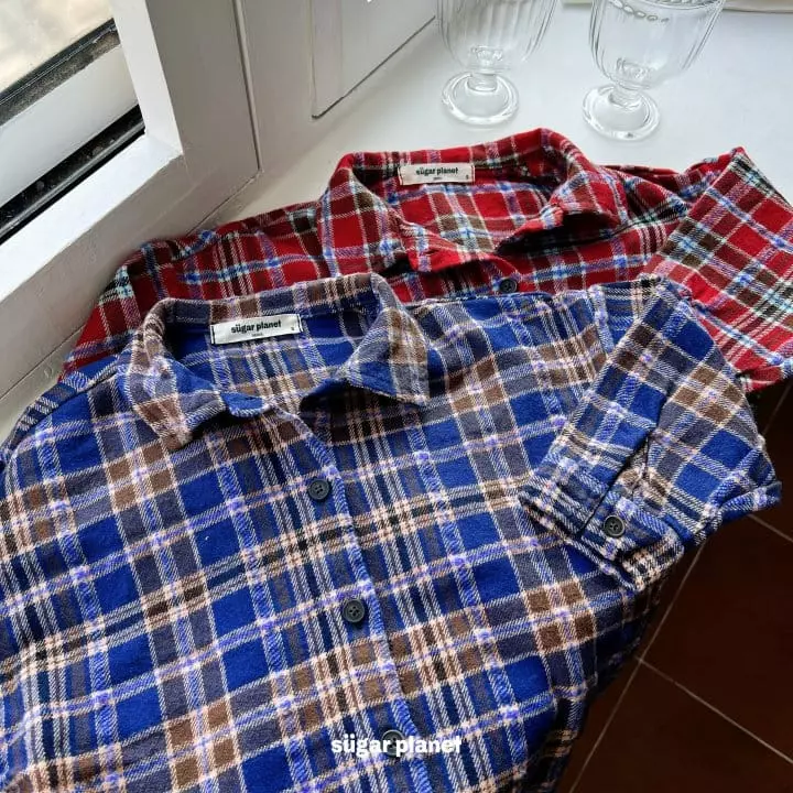Sugar Planet - Korean Children Fashion - #prettylittlegirls - Tree Check Shirt