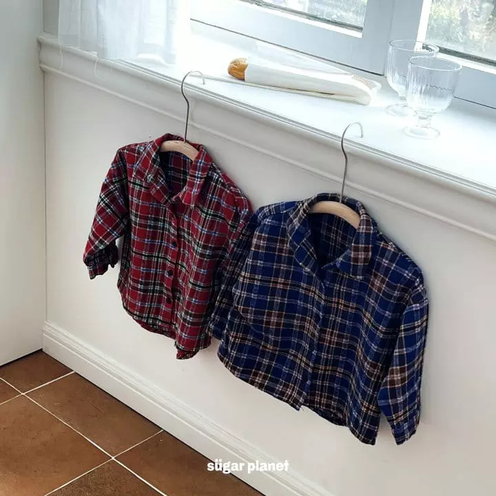 Sugar Planet - Korean Children Fashion - #todddlerfashion - Tree Check Shirt - 2