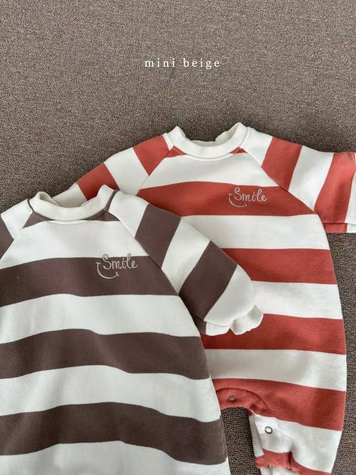 The Beige - Korean Baby Fashion - #babyboutique - Stripes Embroidery Bodysuit - 4