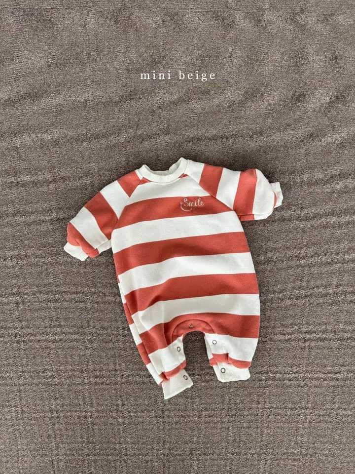 The Beige - Korean Baby Fashion - #onlinebabyboutique - Stripes Embroidery Bodysuit