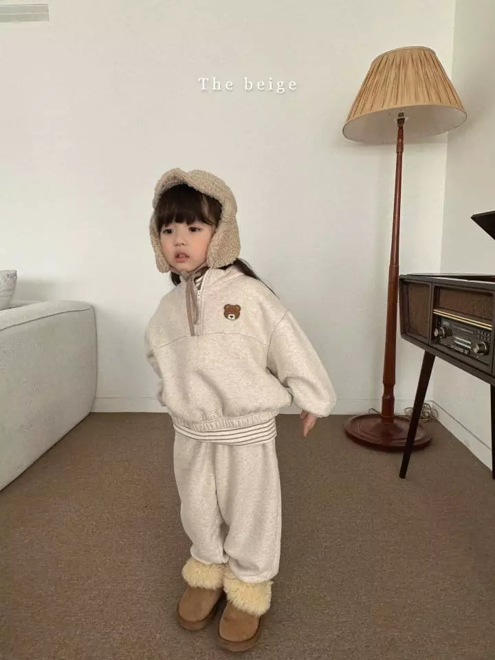 The Beige - Korean Children Fashion - #Kfashion4kids - Half Zip-up Sweatshirt Set - 6