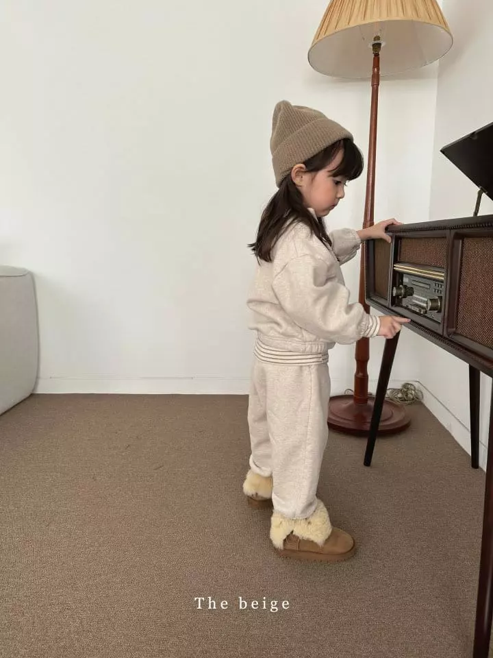 The Beige - Korean Children Fashion - #fashionkids - Half Zip-up Sweatshirt Set - 2