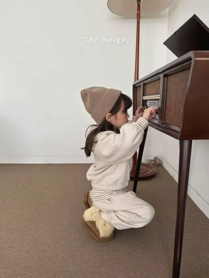 The Beige - Korean Children Fashion - #kidsshorts - Half Zip-up Sweatshirt Set - 3