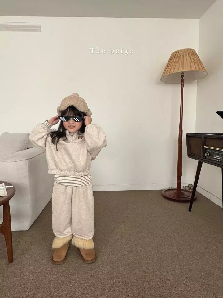 The Beige - Korean Children Fashion - #minifashionista - Half Zip-up Sweatshirt Set - 9