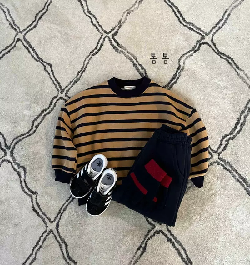 Tom Tom - Korean Children Fashion - #childofig - Morden Stripes Top Bottom Set - 4