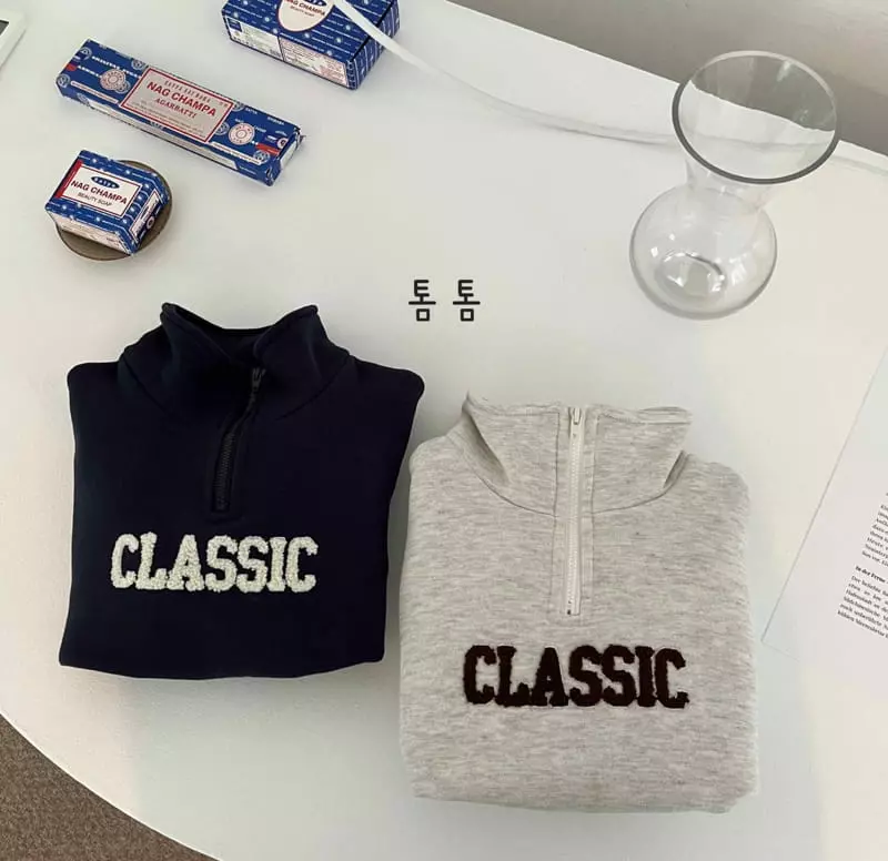 Tom Tom - Korean Children Fashion - #childofig - Classic Half Zip-up Sweatshirt