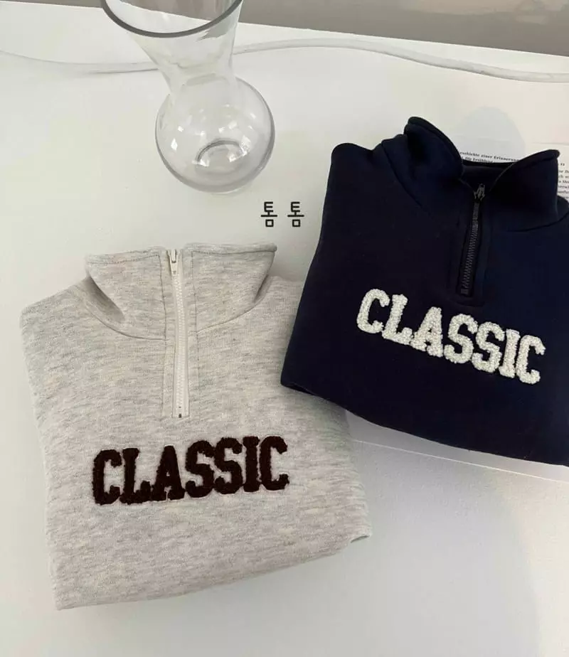 Tom Tom - Korean Children Fashion - #childofig - Classic Half Zip-up Sweatshirt - 2
