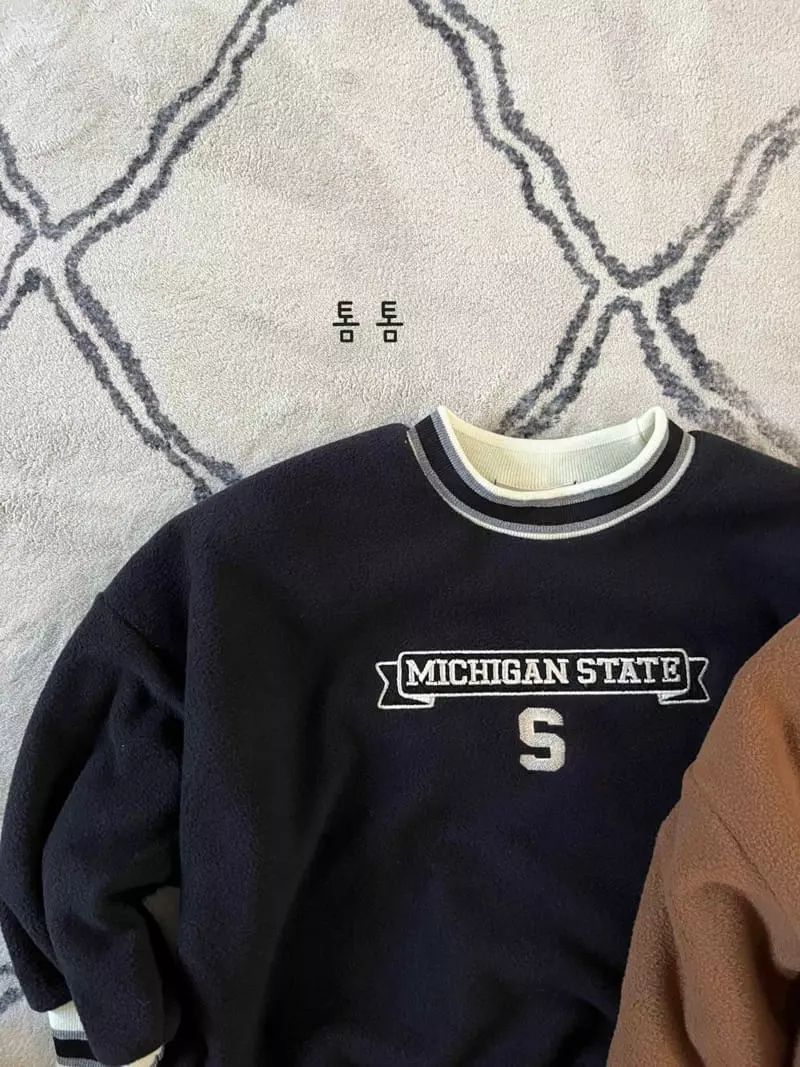 Tom Tom - Korean Children Fashion - #childofig - Fleece Embrodiery Sweatshirt