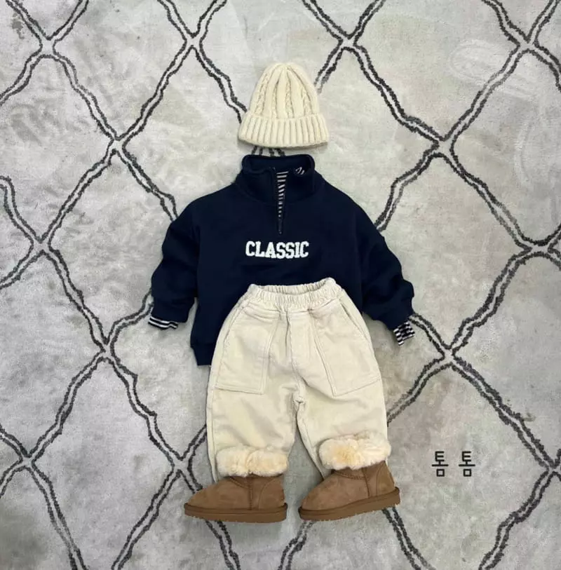 Tom Tom - Korean Children Fashion - #childrensboutique - Classic Half Zip-up Sweatshirt - 3