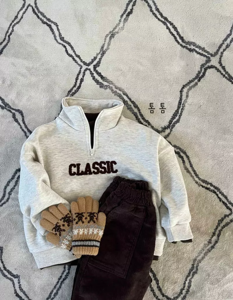 Tom Tom - Korean Children Fashion - #kidsstore - Classic Half Zip-up Sweatshirt - 8